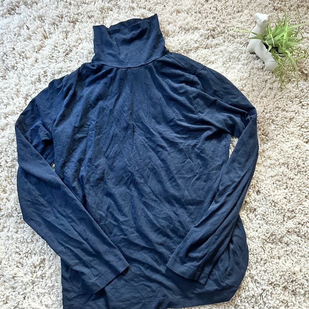Banana Republic Timeless intemporel long sleeve blue comfy turtleneck ca…